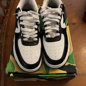 Bape Kids Black and White Sneakers